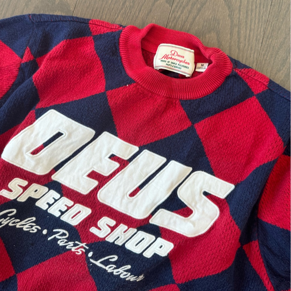 deus ex machina racing checkered sweater
